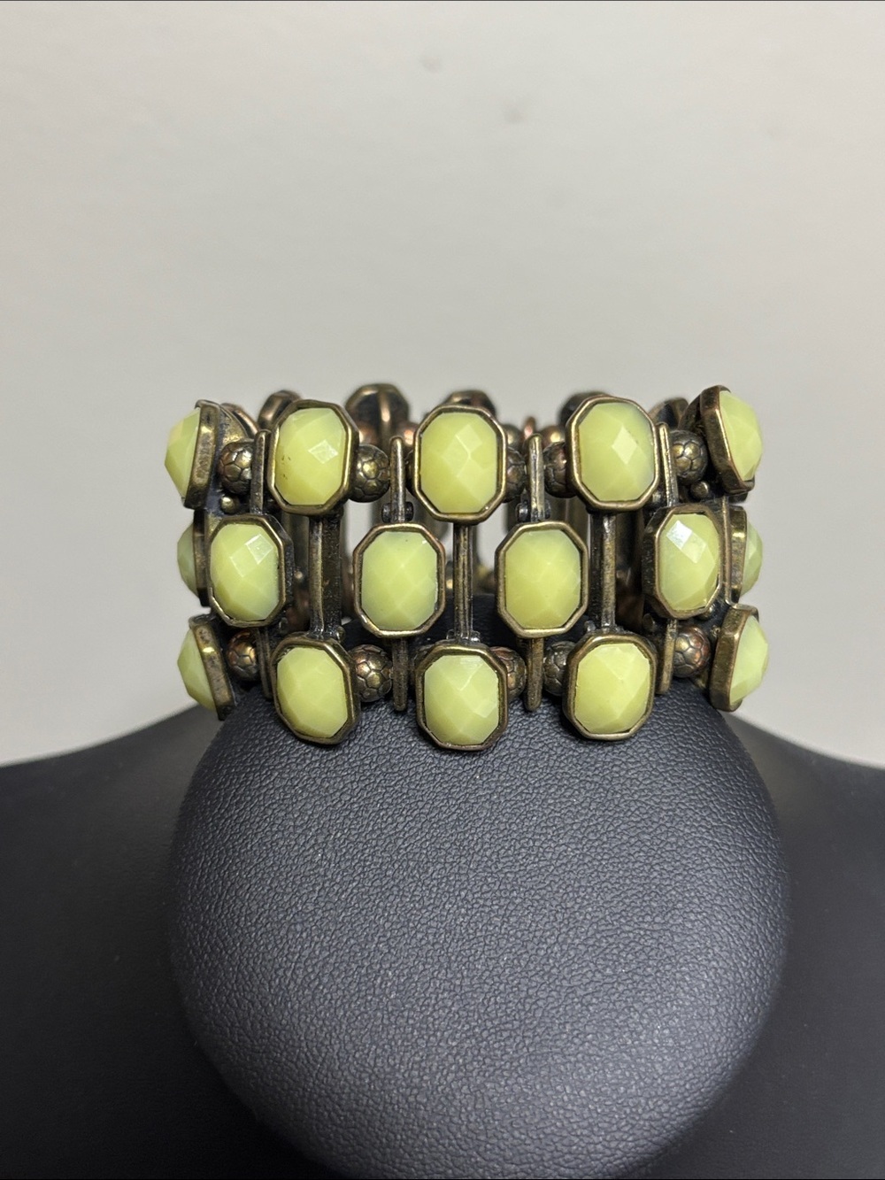 J. Crew Faceted Green Chunky Preppy Stretch Bracelet - Women Jewelry